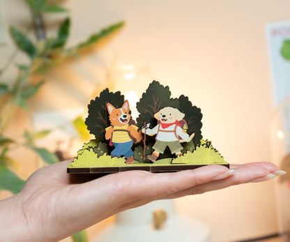 HIKING BUDDIES COSY HOBBIES POP OUT CARD - PERSONALISABLE