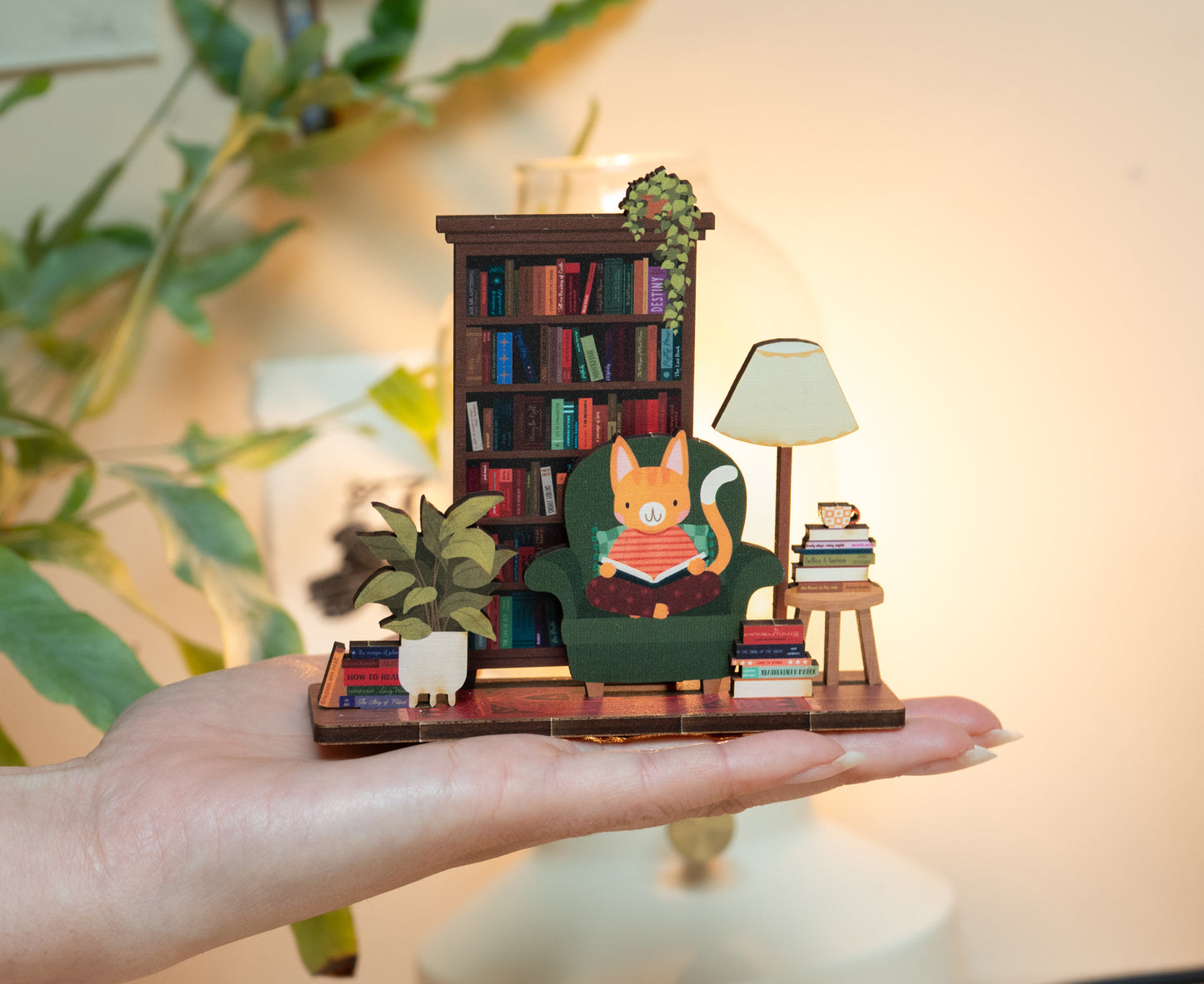 READER'S BOOK NOOK COSY HOBBIES POP OUT CARD - PERSONALISABLE