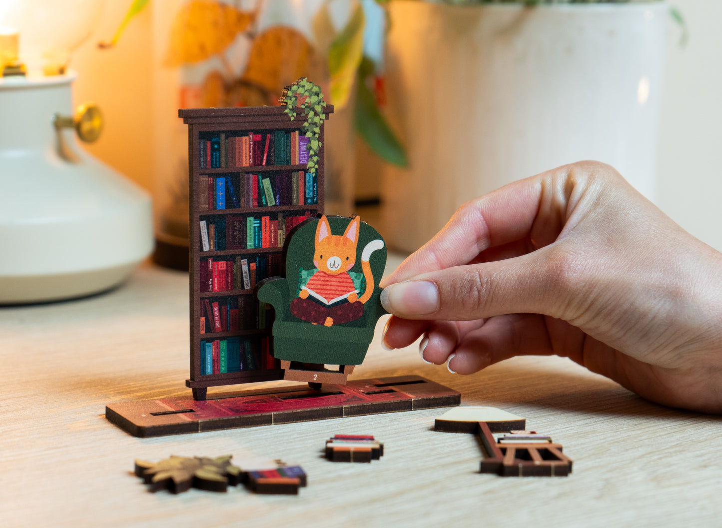 READER'S BOOK NOOK COSY HOBBIES POP OUT CARD - PERSONALISABLE