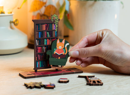 READER'S BOOK NOOK COSY HOBBIES POP OUT CARD - PERSONALISABLE