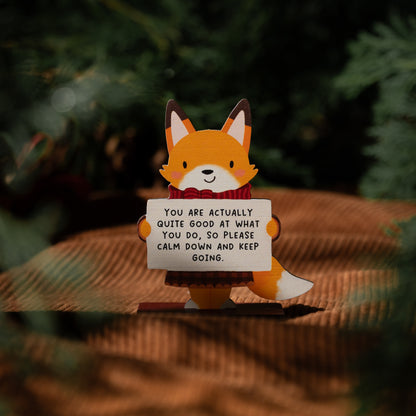 CHRISTMAS FOX MINI POP OUT CARD - PERSONALISED