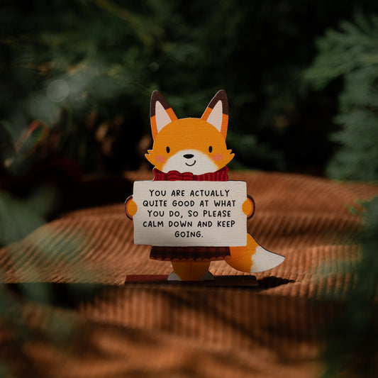 CHRISTMAS FOX MINI POP OUT CARD - PERSONALISED