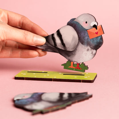 PIGEONS IN LOVE POP OUT CARD - PERSONALISABLE