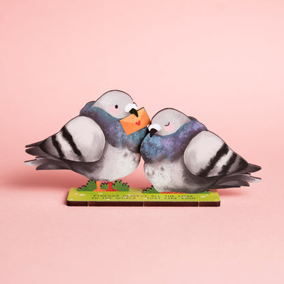 PIGEONS IN LOVE POP OUT CARD - PERSONALISABLE