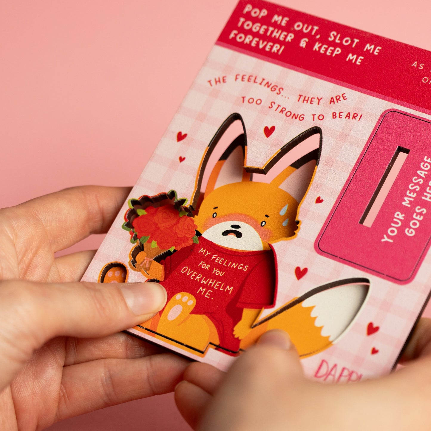 MY FEELINGS FOR YOU OVERWHELM ME FOX MINI POP OUT CARD