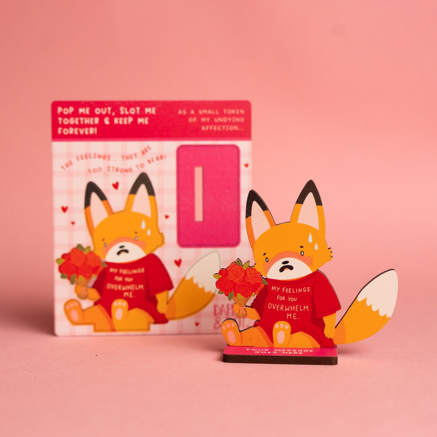 MY FEELINGS FOR YOU OVERWHELM ME FOX MINI POP OUT CARD