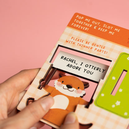 I OTTER-LY ADORE YOU MINI POP OUT CARD - PERSONALISABLE