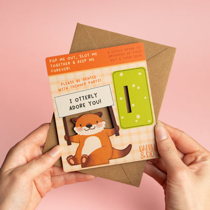 I OTTER-LY ADORE YOU MINI POP OUT CARD - PERSONALISABLE