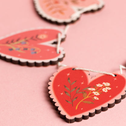 FLORAL HEARTS VALENTINES GARLAND