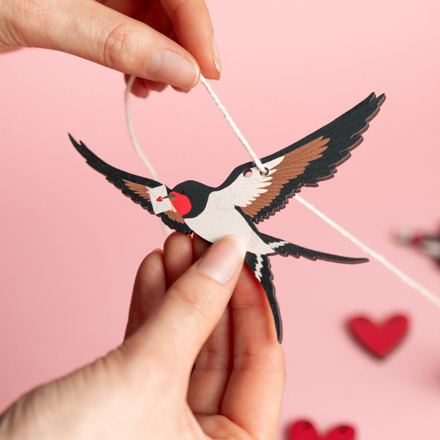 ON THE WINGS OF LOVE SWALLOWS & HEARTS GARLAND