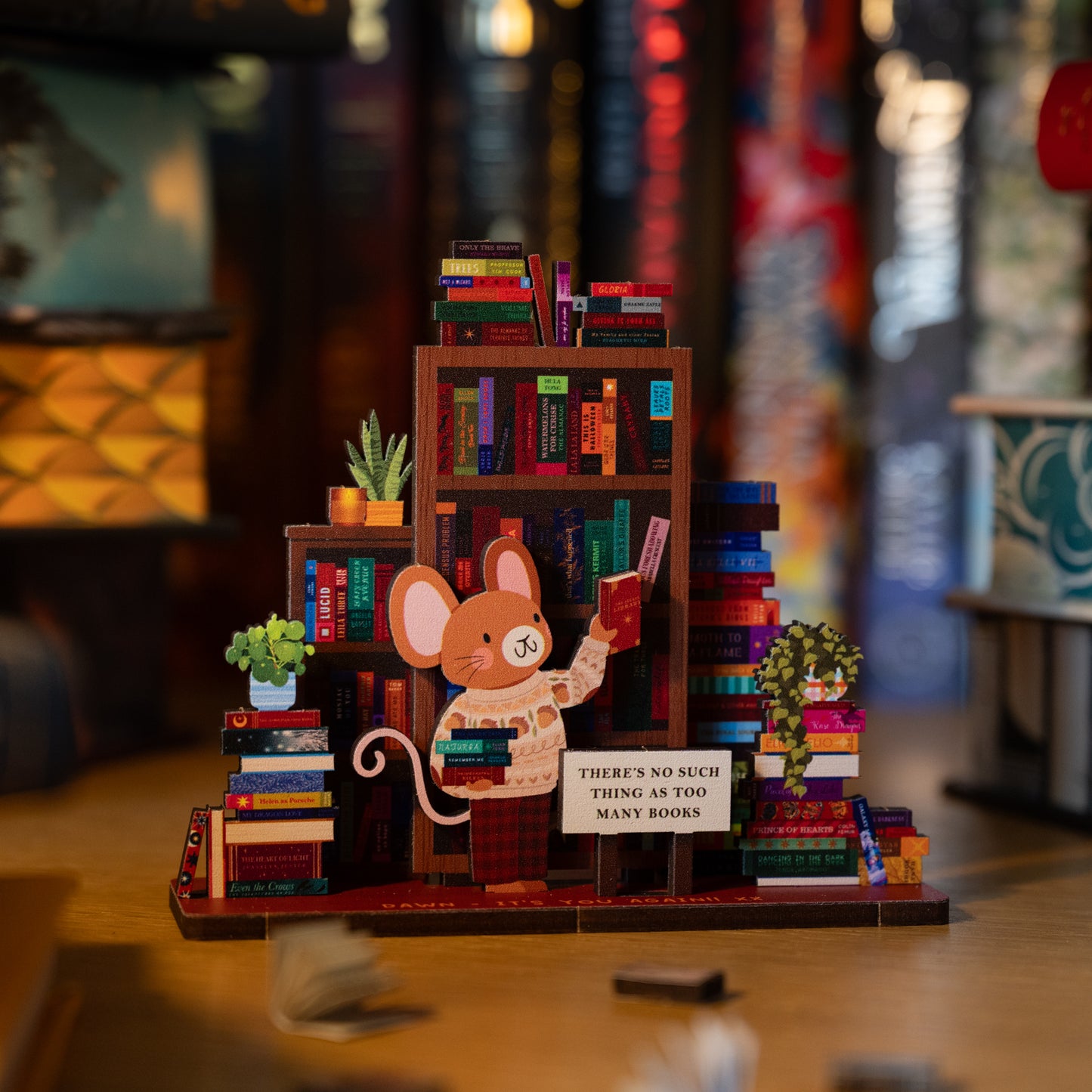 THERE'S NO SUCH THING AS TOO MANY BOOKS READER POP OUT CARD - PERSONALISABLE