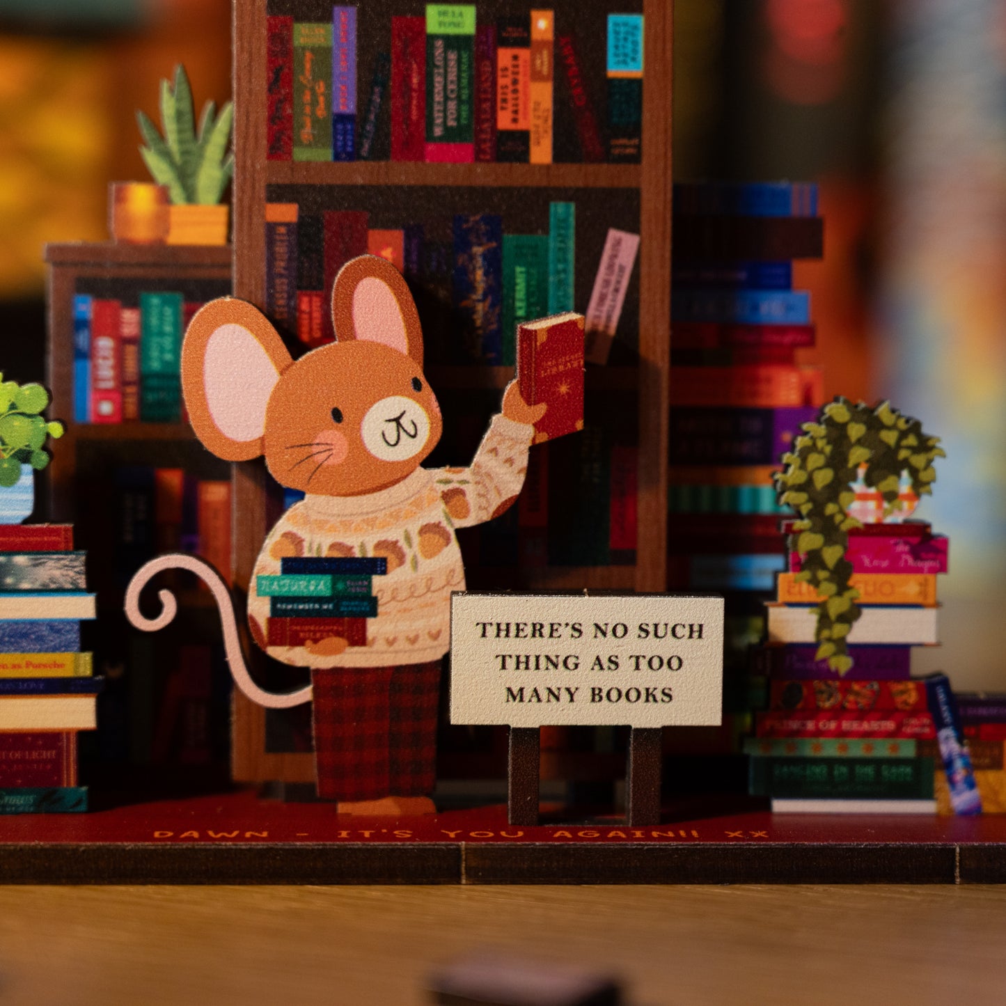 THERE'S NO SUCH THING AS TOO MANY BOOKS READER POP OUT CARD - PERSONALISABLE