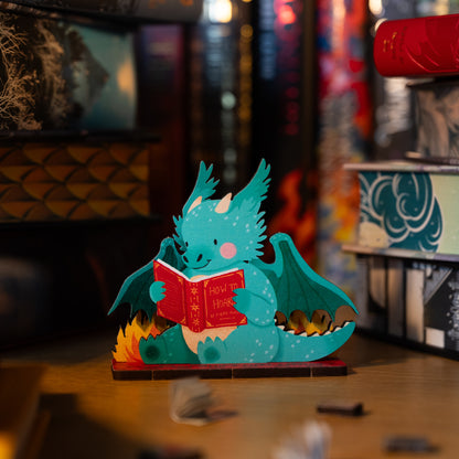 BOOK DRAGON READER MINI POP OUT CARD - PERSONALISABLE
