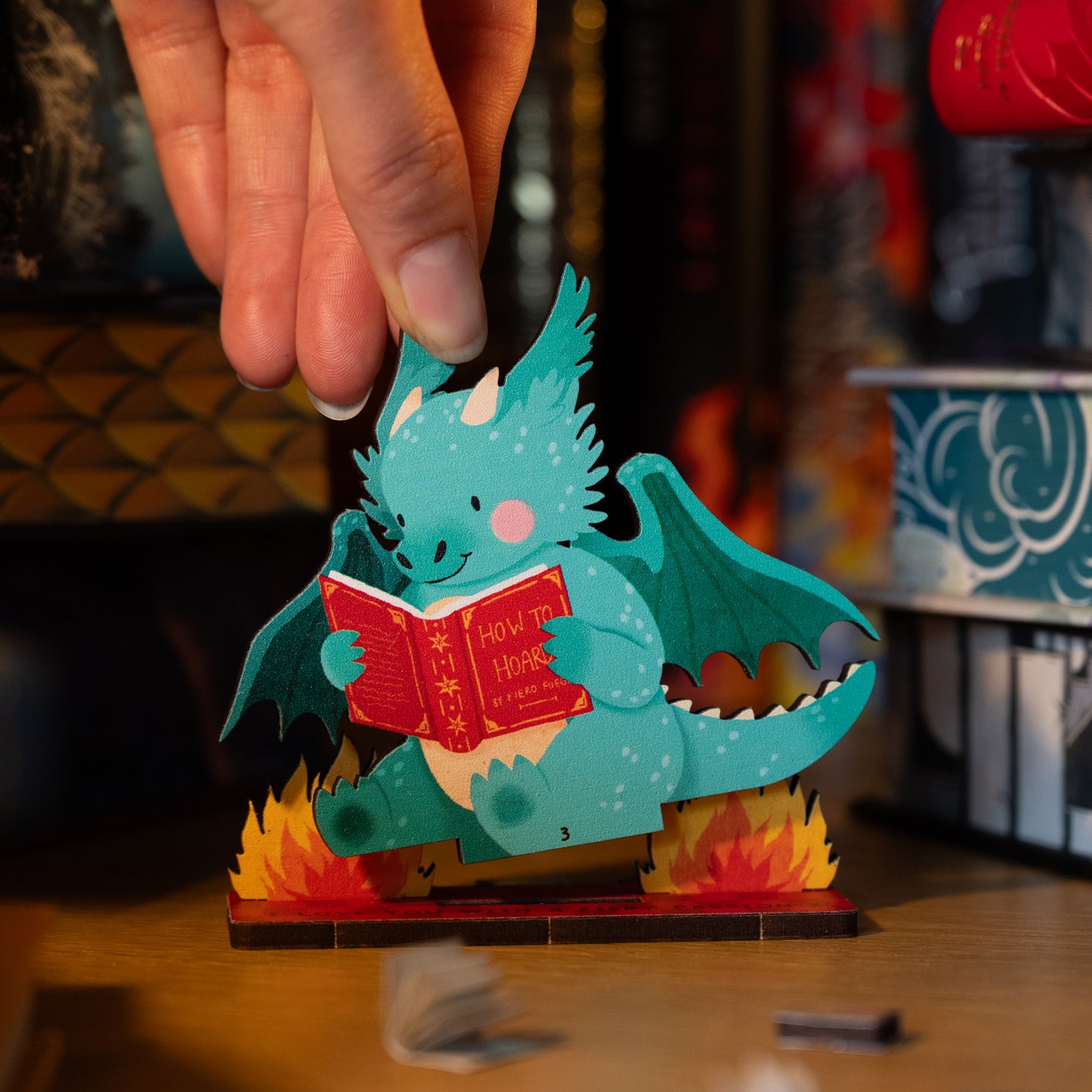 BOOK DRAGON READER MINI POP OUT CARD - PERSONALISABLE