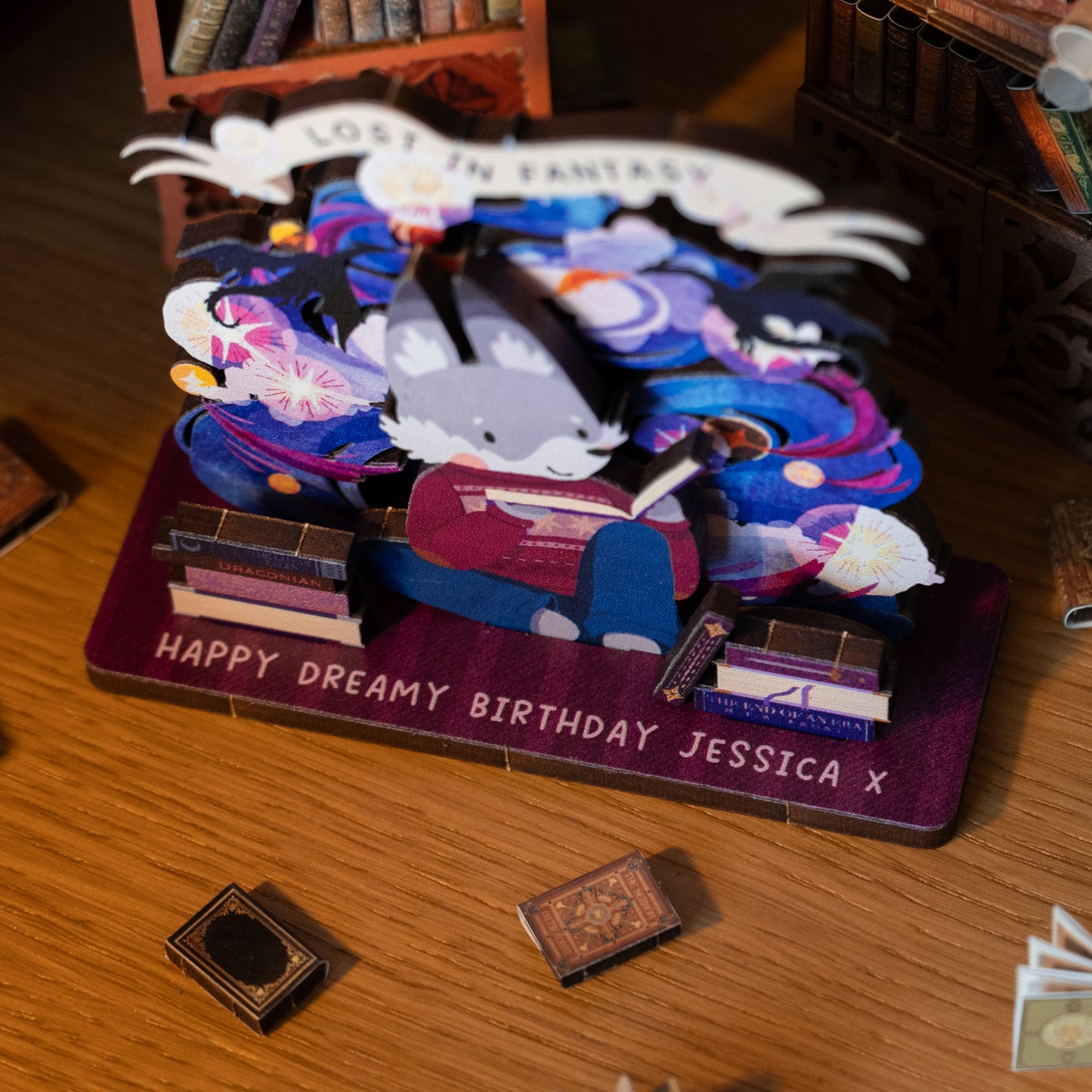 LOST IN FANTASY READER POP OUT CARD - PERSONALISABLE