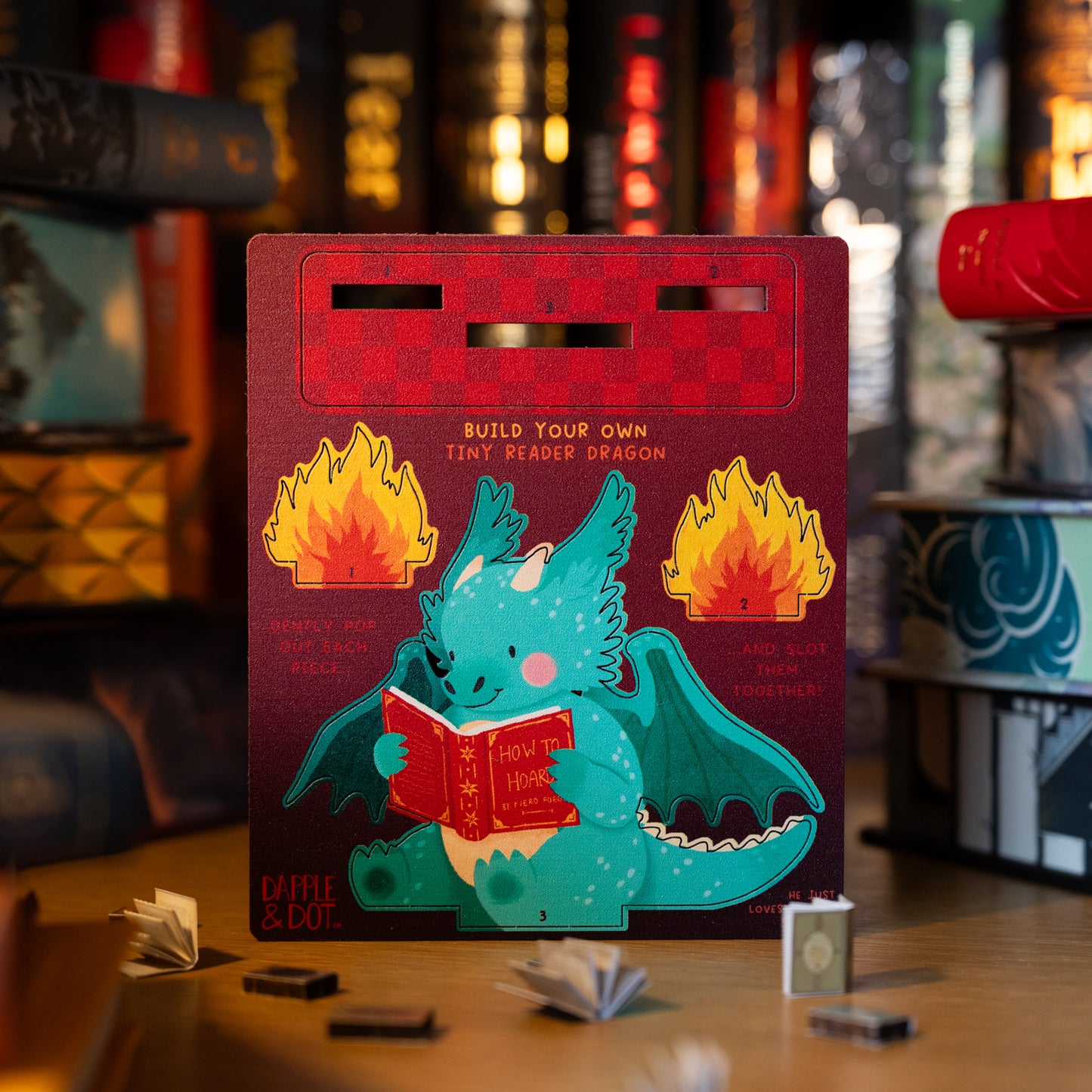 BOOK DRAGON READER MINI POP OUT CARD - PERSONALISABLE