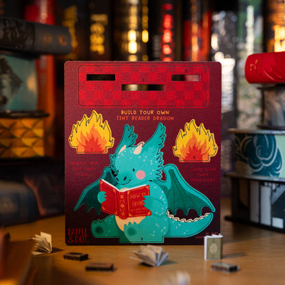BOOK DRAGON READER MINI POP OUT CARD - PERSONALISABLE