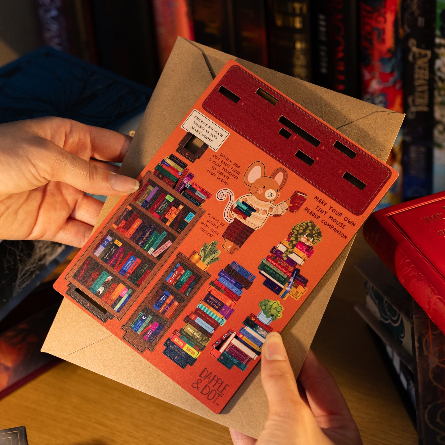 THERE'S NO SUCH THING AS TOO MANY BOOKS READER POP OUT CARD - PERSONALISABLE