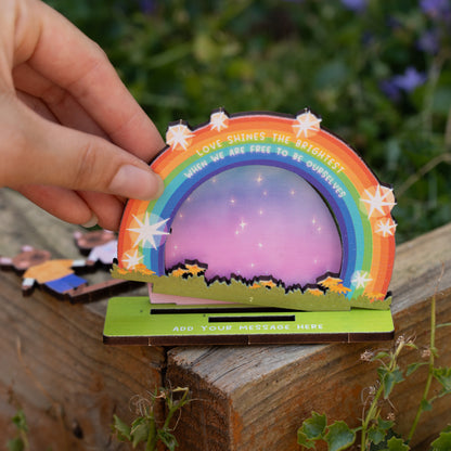 LOVE SHINES THE BRIGHTEST POP OUT CARD - PRIDE 2026 - PERSONALISABLE