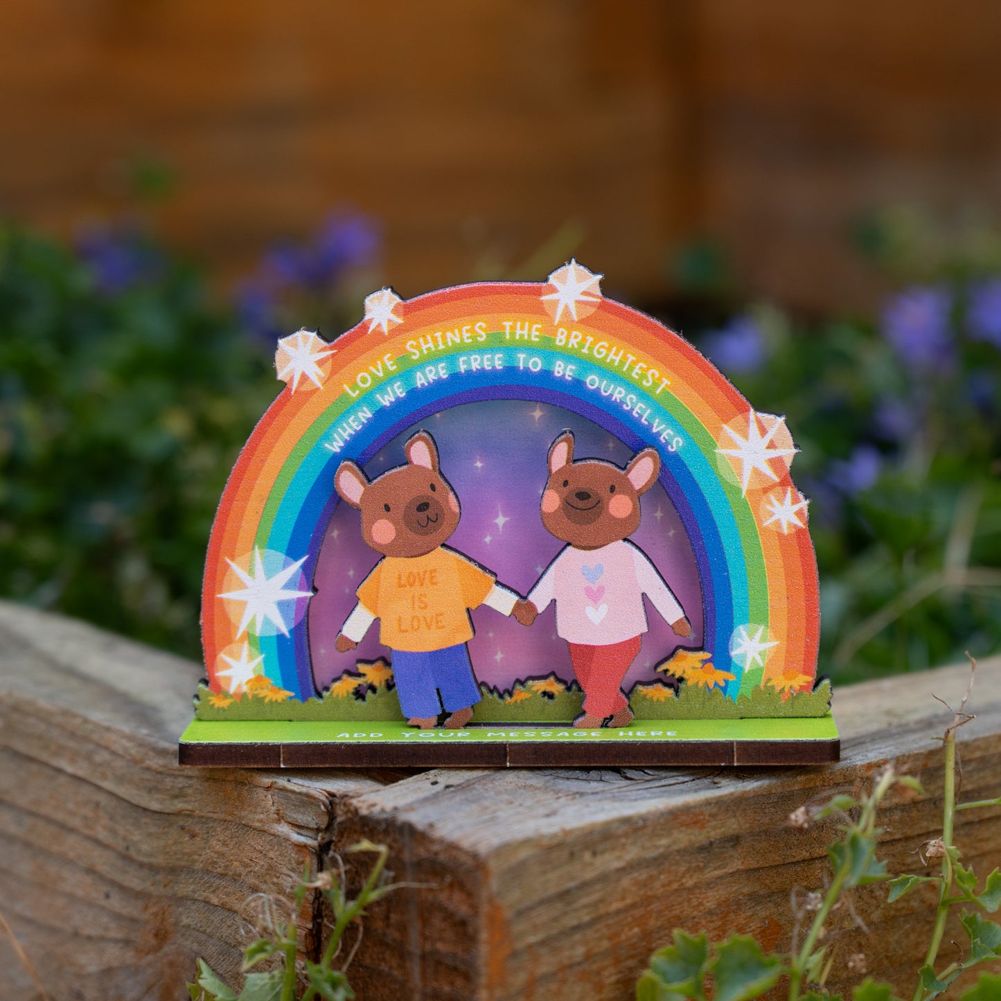 LOVE SHINES THE BRIGHTEST POP OUT CARD - PRIDE 2026 - PERSONALISABLE