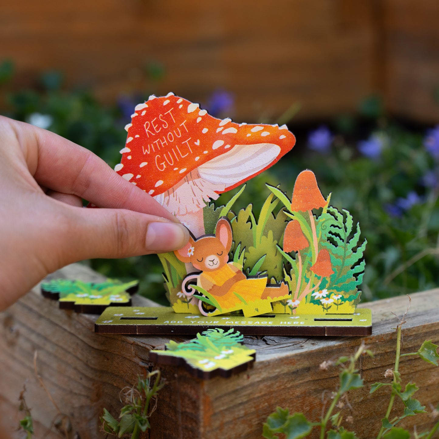 REST WITHOUT GUILT POP OUT CARD - PERSONALISABLE