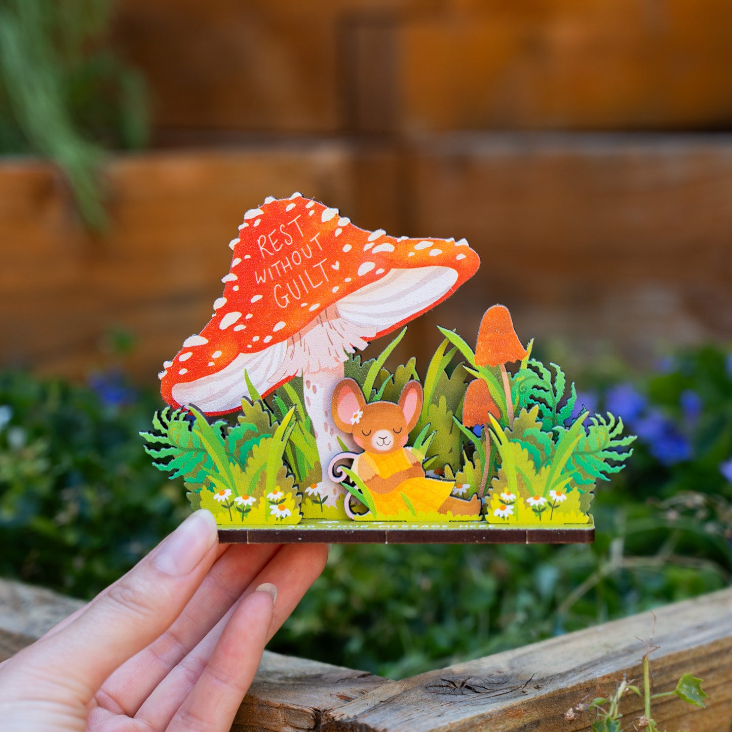 REST WITHOUT GUILT POP OUT CARD - PERSONALISABLE