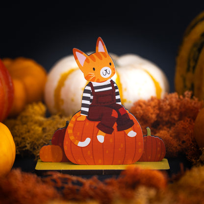 HALLOWEEN BROTHER CAT MINI POP OUT CARD - PERSONALISABLE