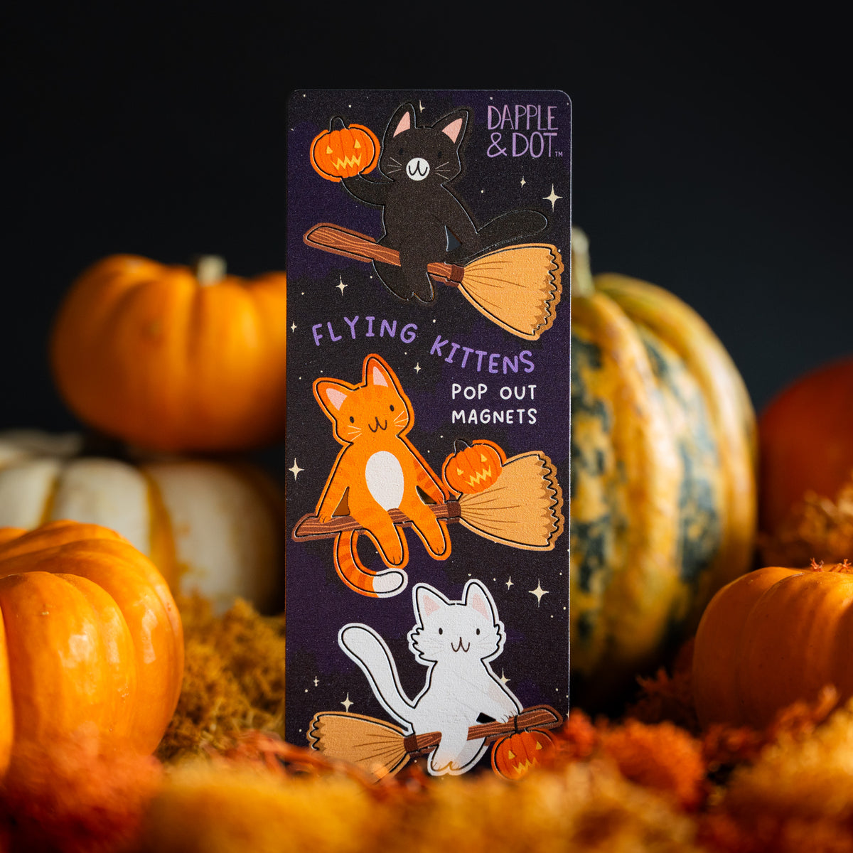 FLYING KITTENS HALLOWEEN POP OUT MAGNETS