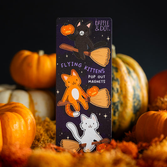 FLYING KITTENS HALLOWEEN POP OUT MAGNETS