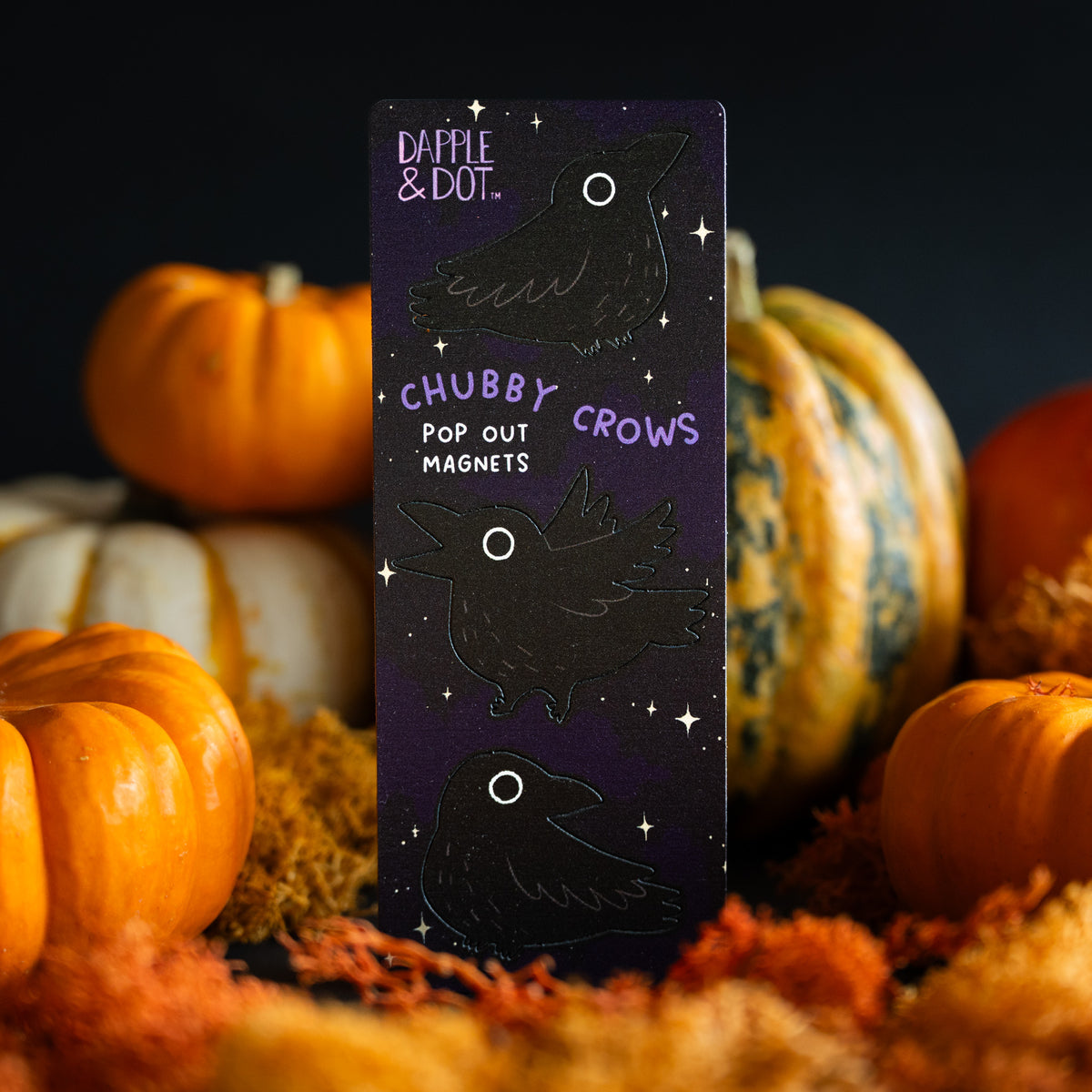 CHUBBY CROWS HALLOWEEN POP OUT MAGNETS
