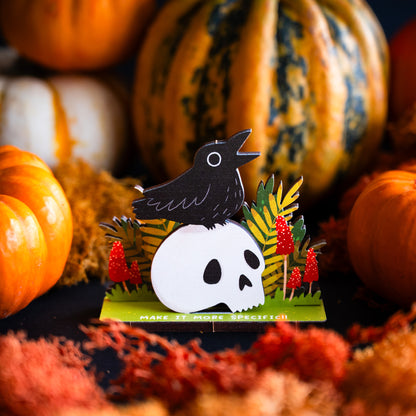 CROW & SKULL MINI POP OUT CARD - PERSONALISABLE
