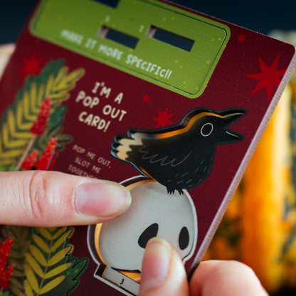 CROW & SKULL MINI POP OUT CARD - PERSONALISABLE