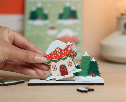 TOADSTOOL COTTAGE CHRISTMAS POP OUT CARD - PERSONALISABLE