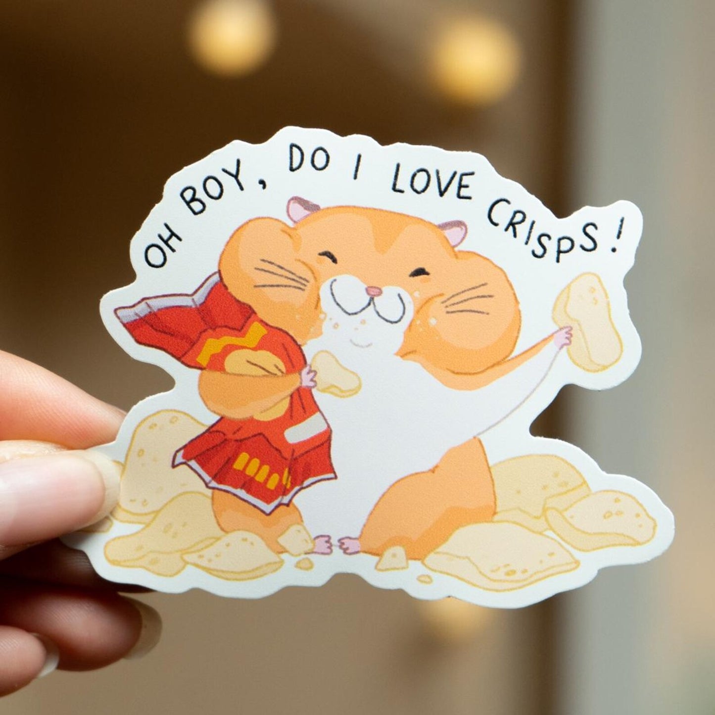 OH BOY, DO I LOVE CRISPS DIE CUT STICKER