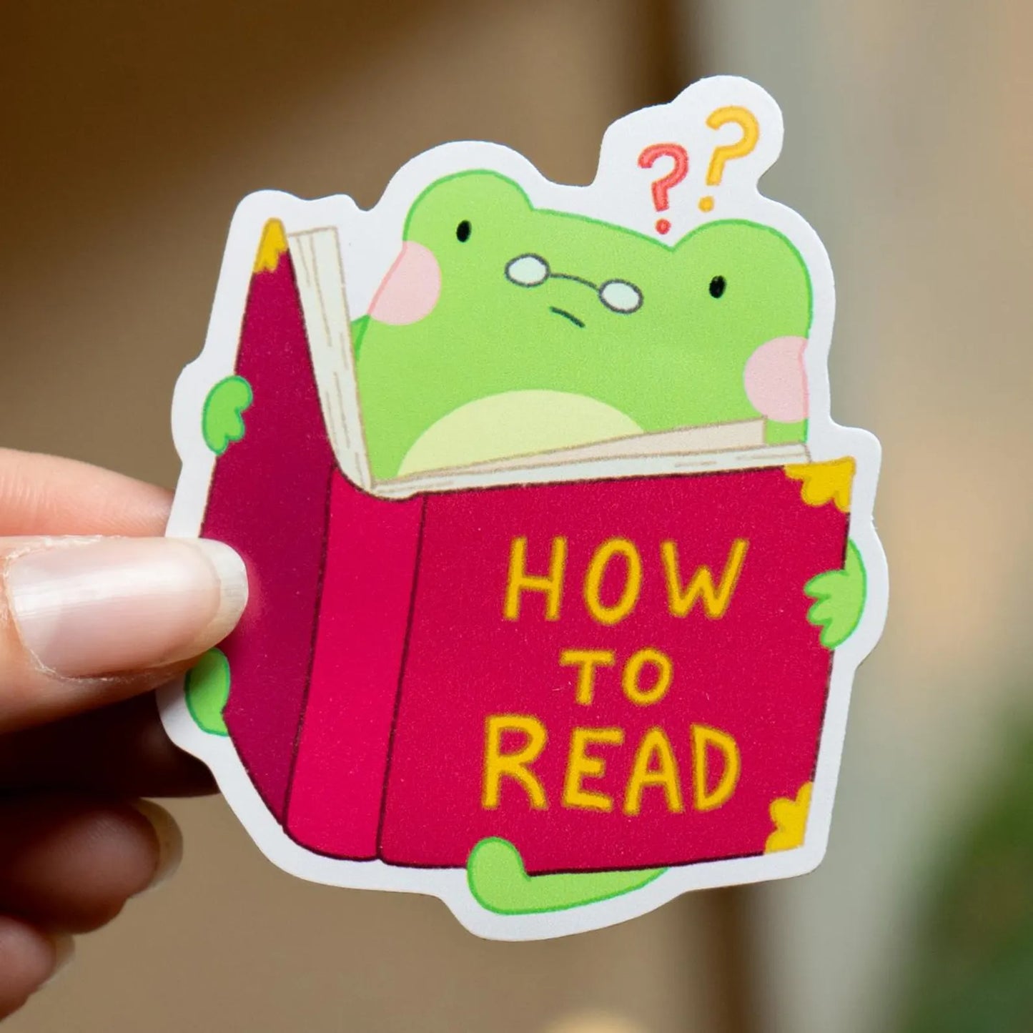 HOW TO READ CONFUSED FROG DIE CUT STICKER